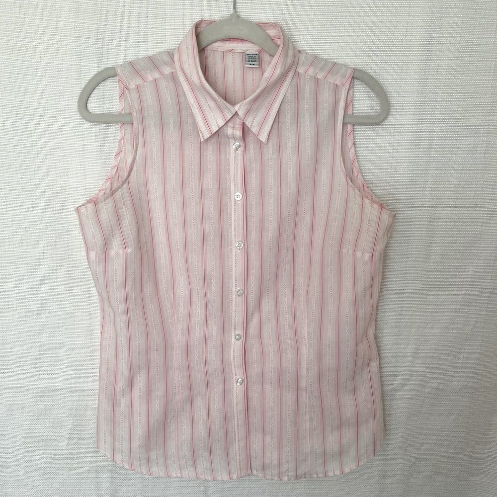 Izod Pink Striped Top Size M